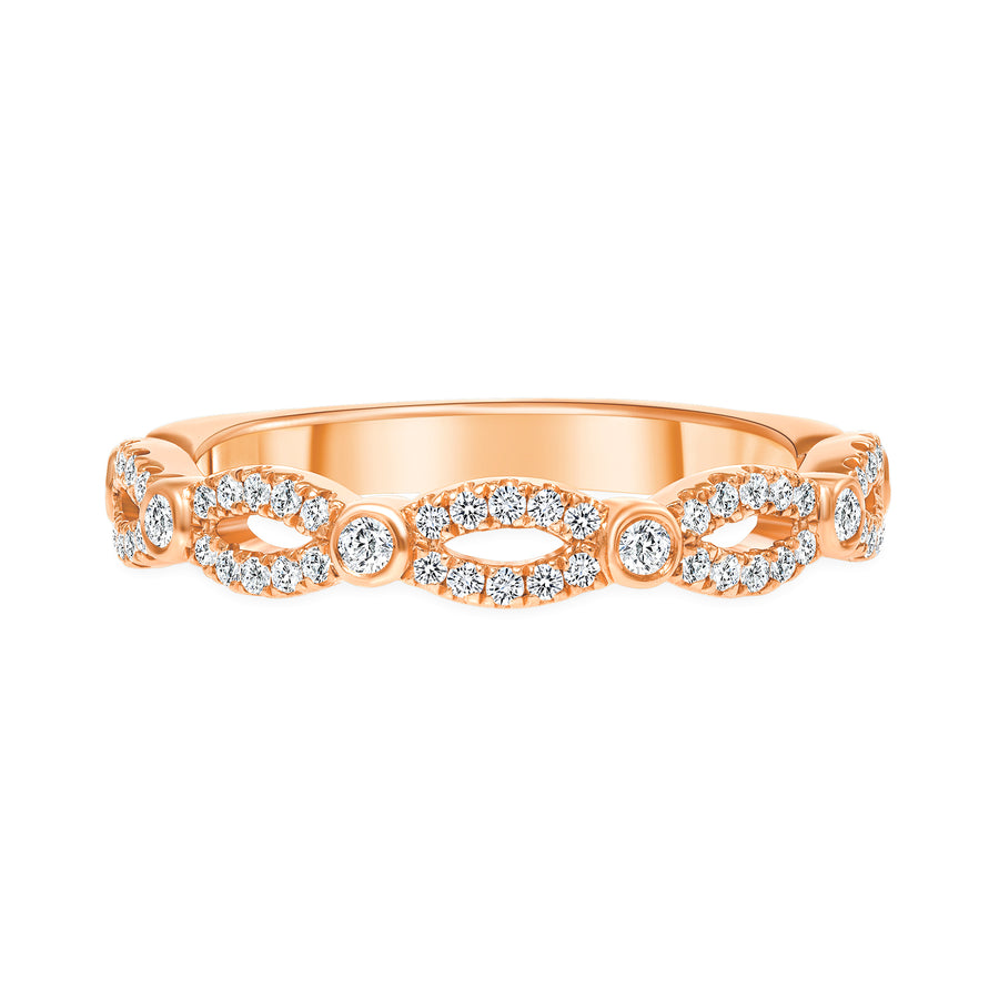 rose gold diamond stackable rings