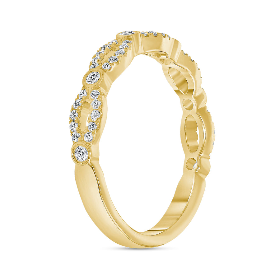 diamond twist wedding ring gold