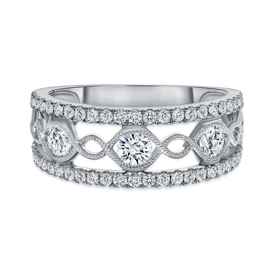 trendy diamond rings white gold