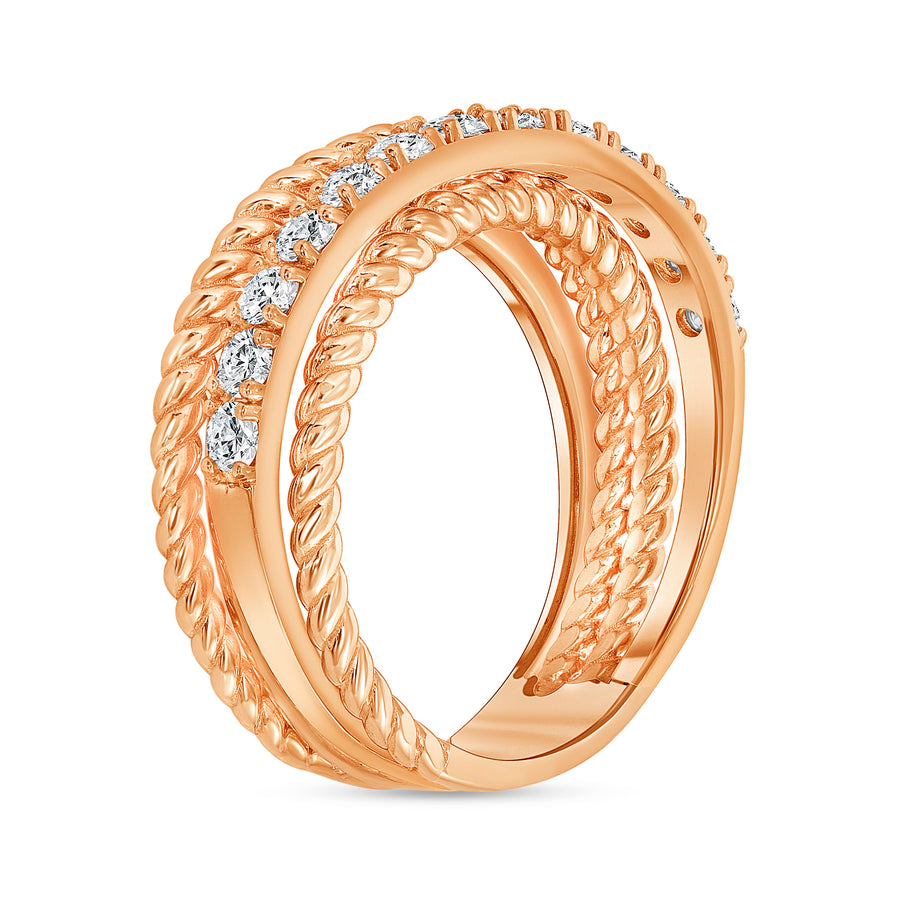 rose gold layered diamond wedding ring
