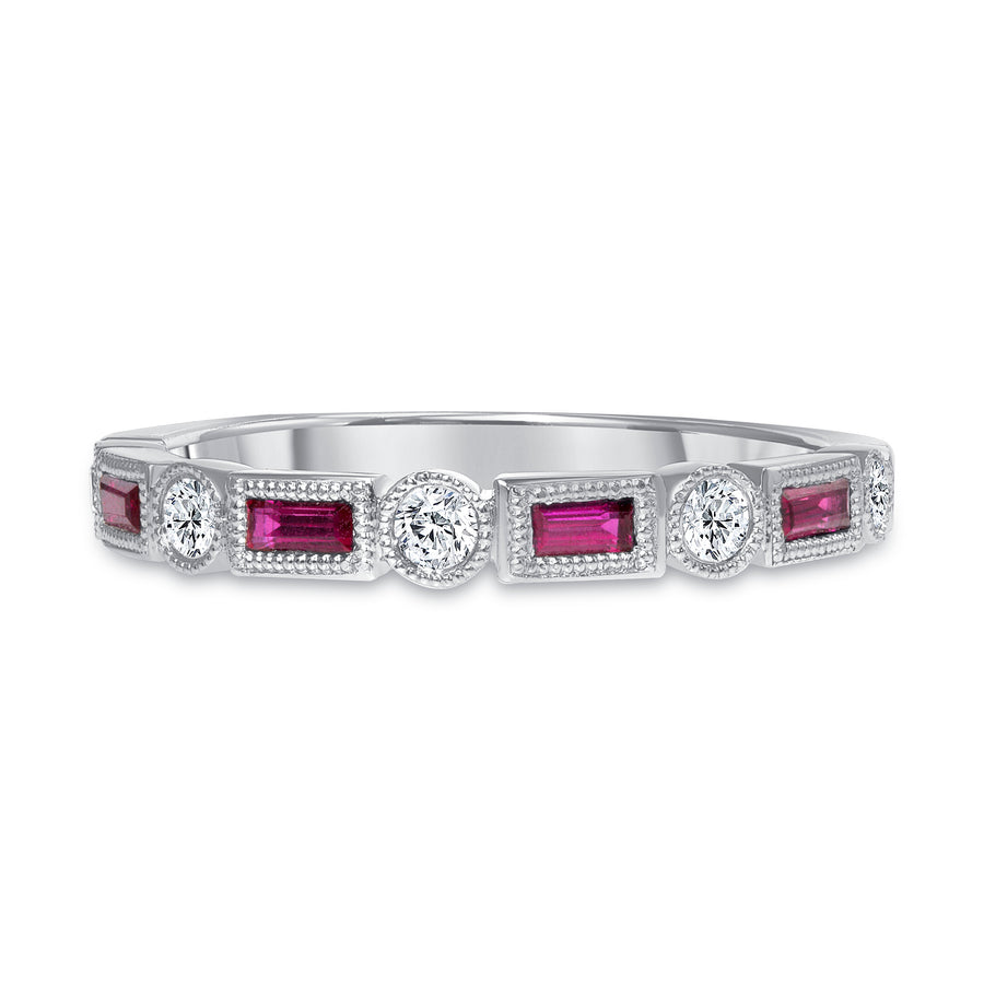 rectangle ruby ring white gold