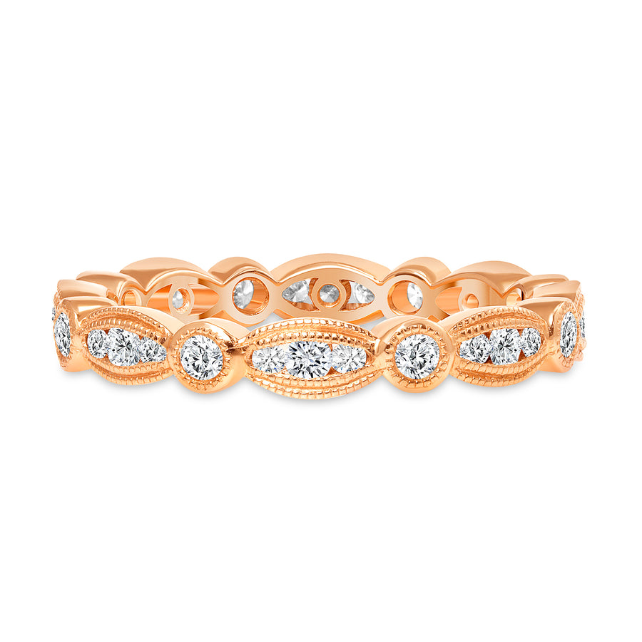 antique diamond wedding ring rose gold