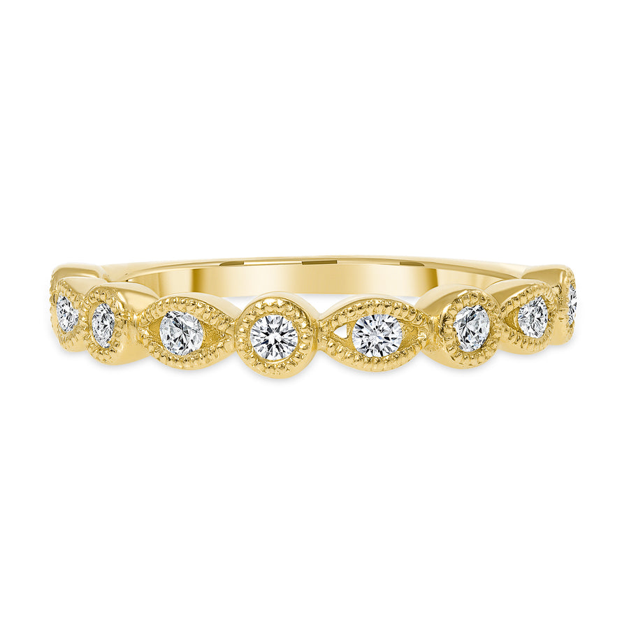 Half round wedding band gold | Diamond Collection Inc