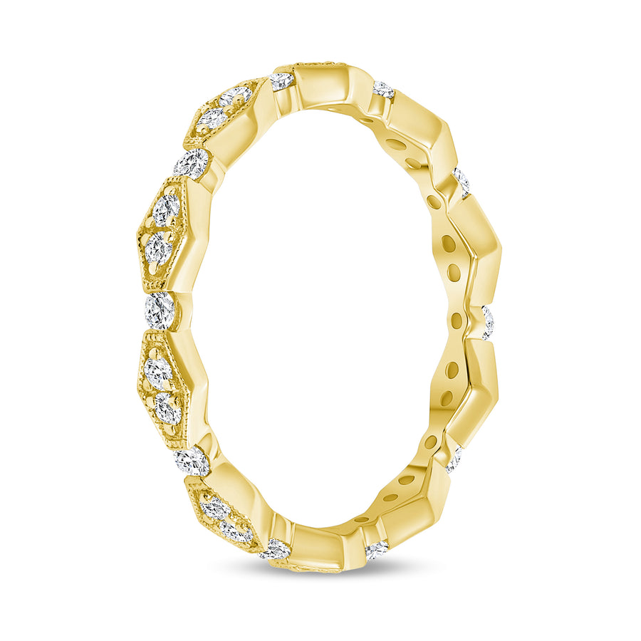 Multishape Round Diamond Stackable Wedding Ring