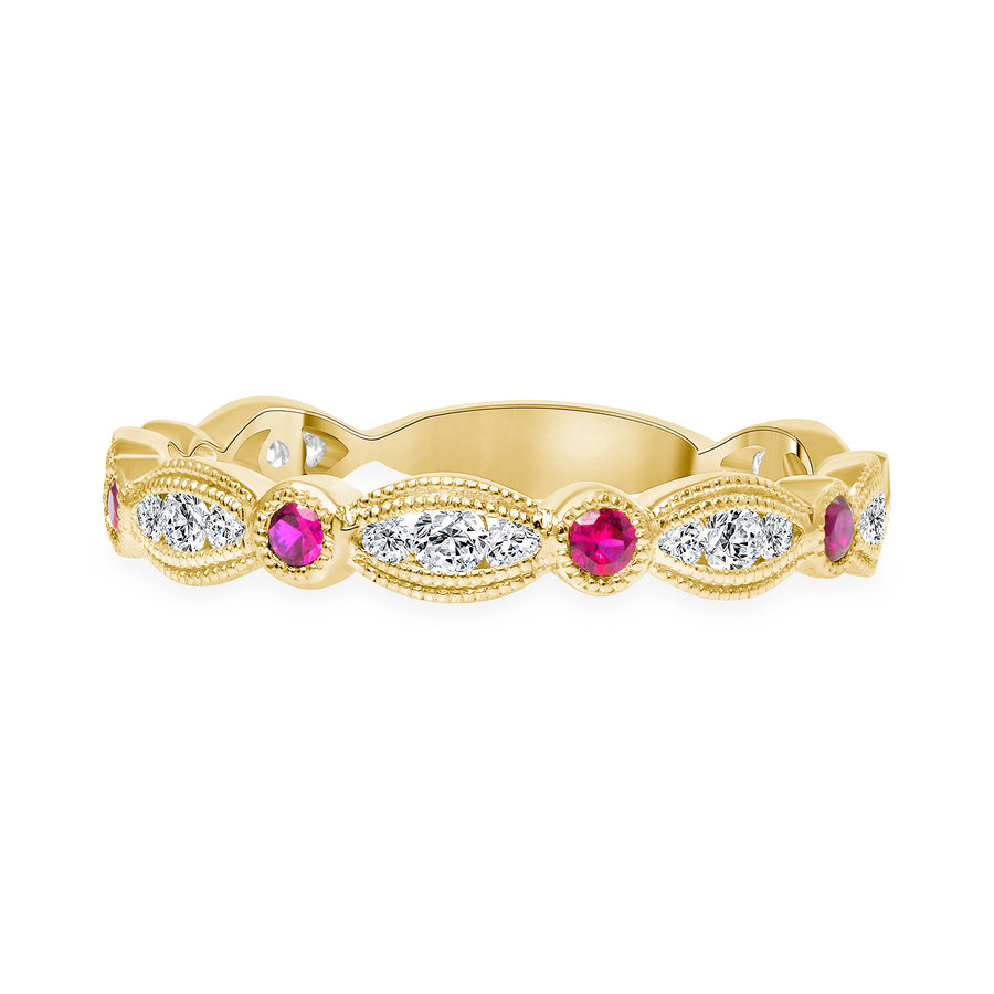 diamond ruby wedding ring gold