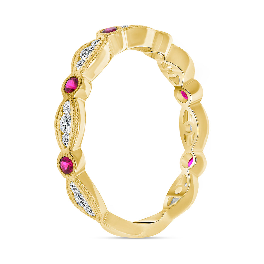 diamond ruby wedding ring gold