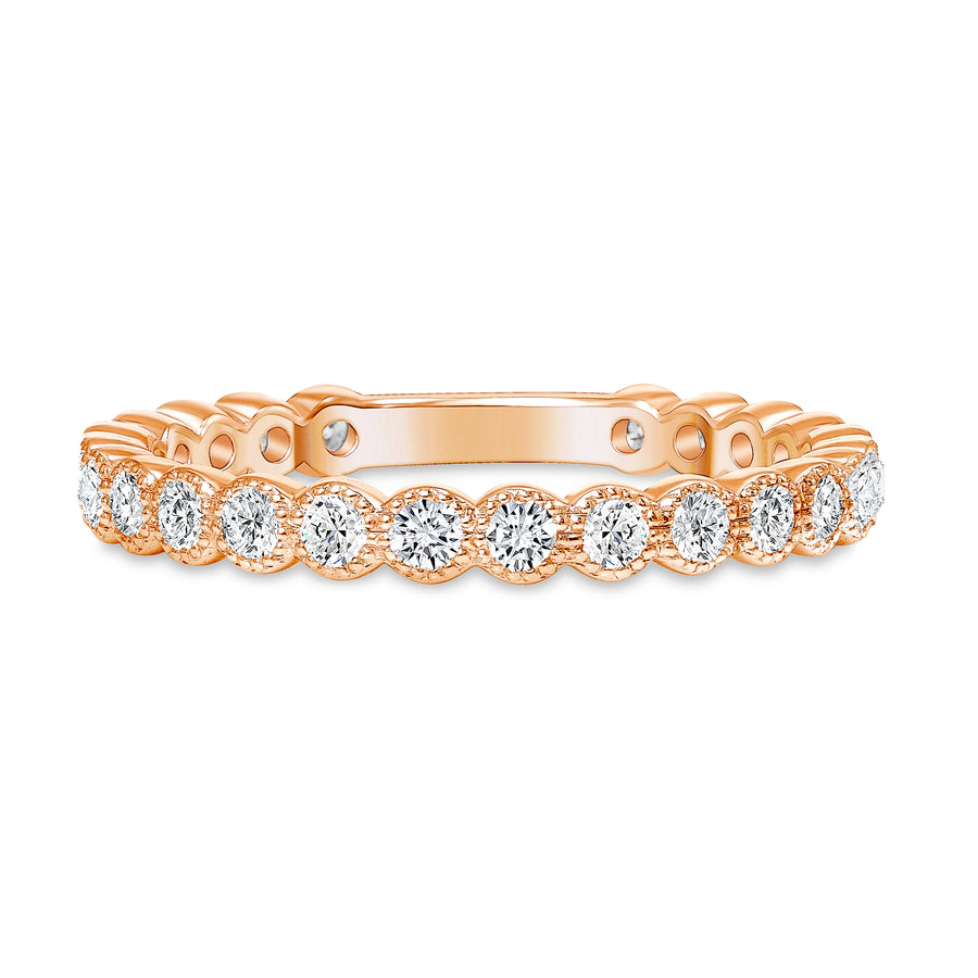 diamond stackable wedding ring rose gold