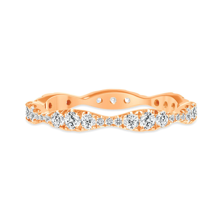 sound wave ring wedding diamond rose gold