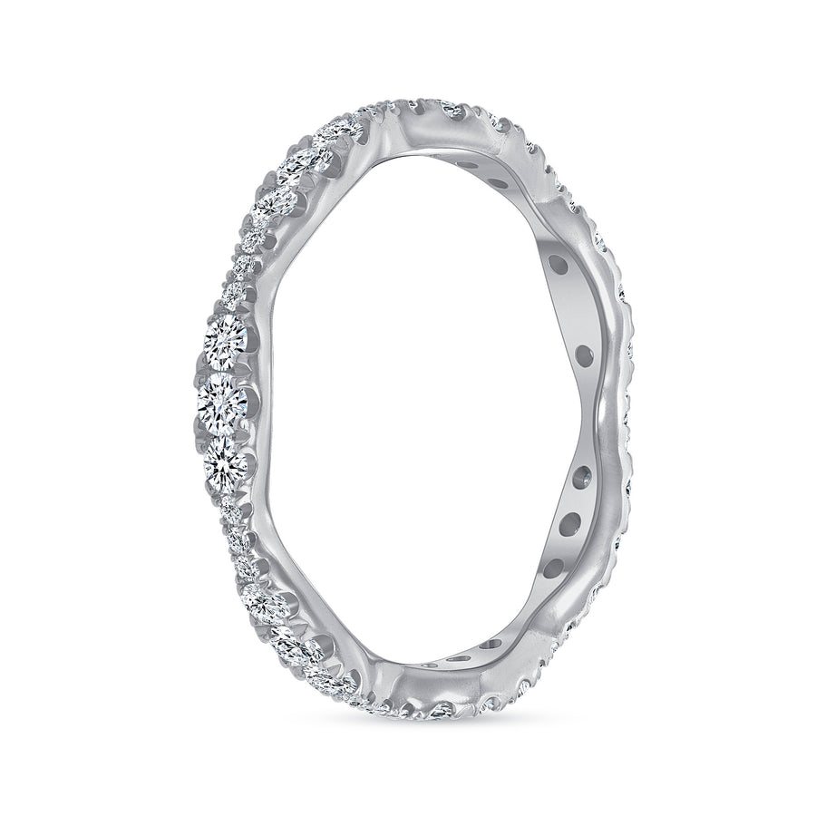 sound wave ring wedding diamond white gold