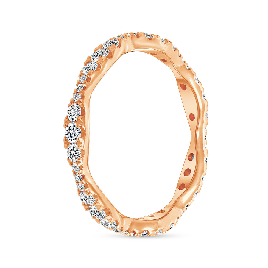 sound wave ring wedding diamond rose gold