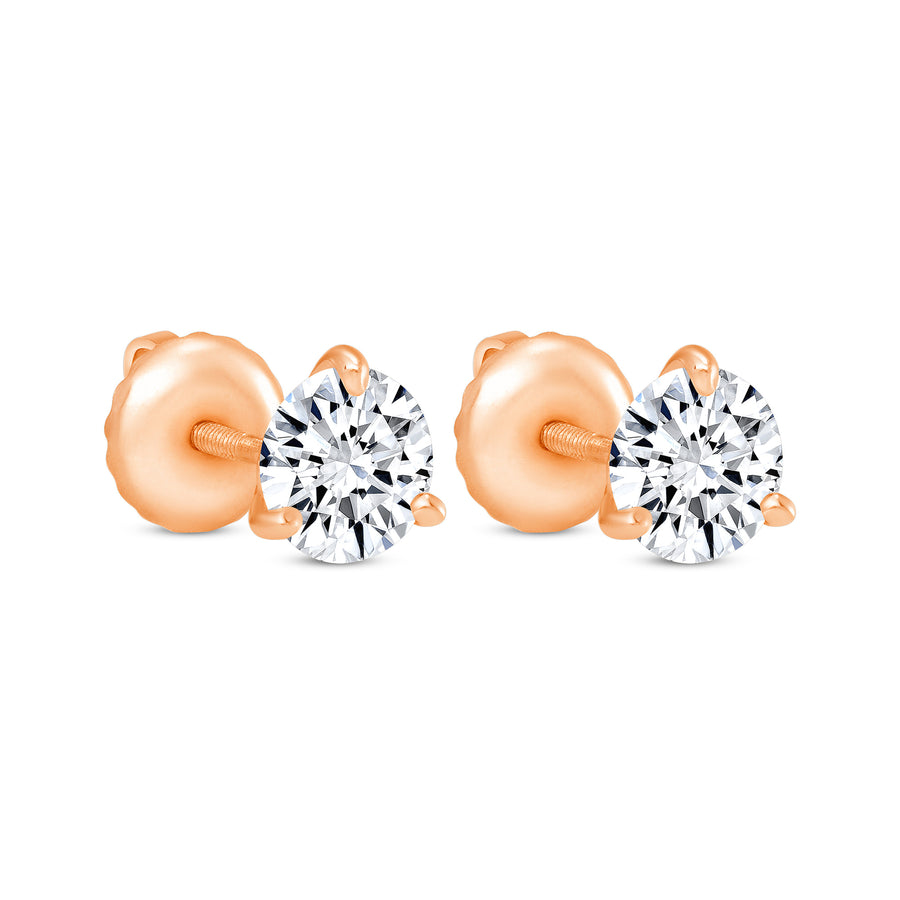 1.6 carat Gold Round  Solitaire Diamond Stud Earrings