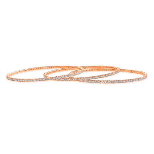 Thin Diamond Bangles in White Gold, Rose Gold, and Yellow Gold