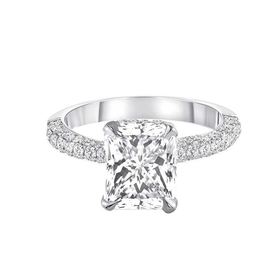 radiant cut diamond engagement ring white gold