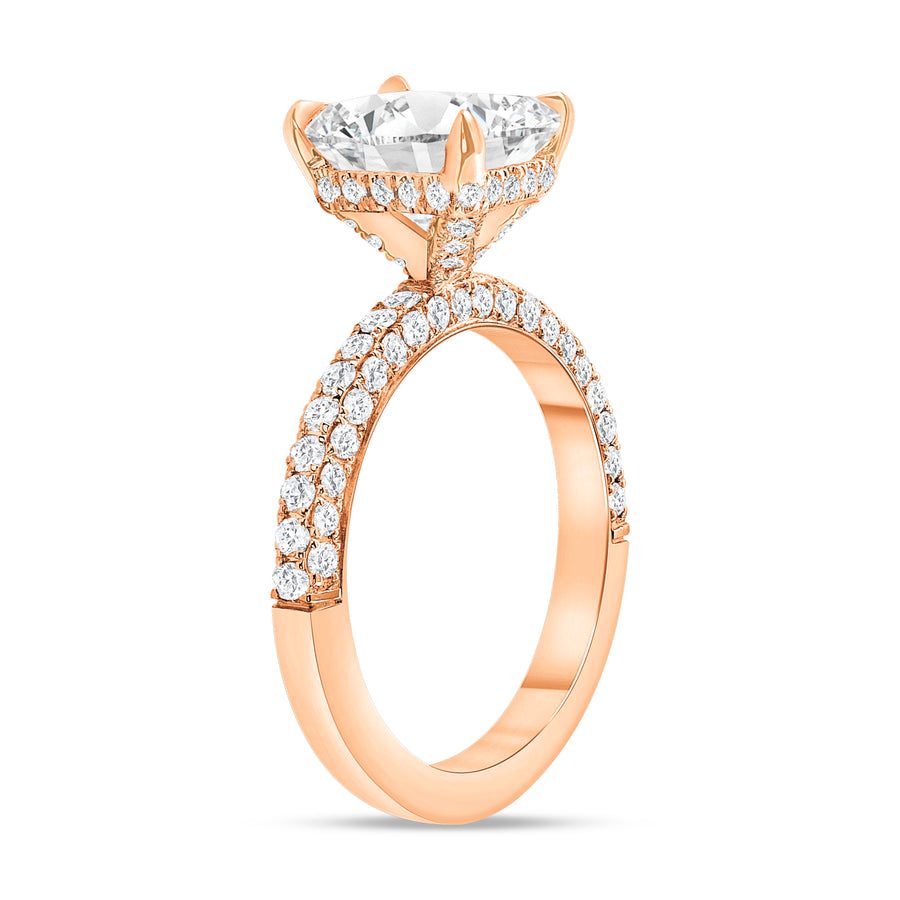radiant cut diamond engagement ring rose gold