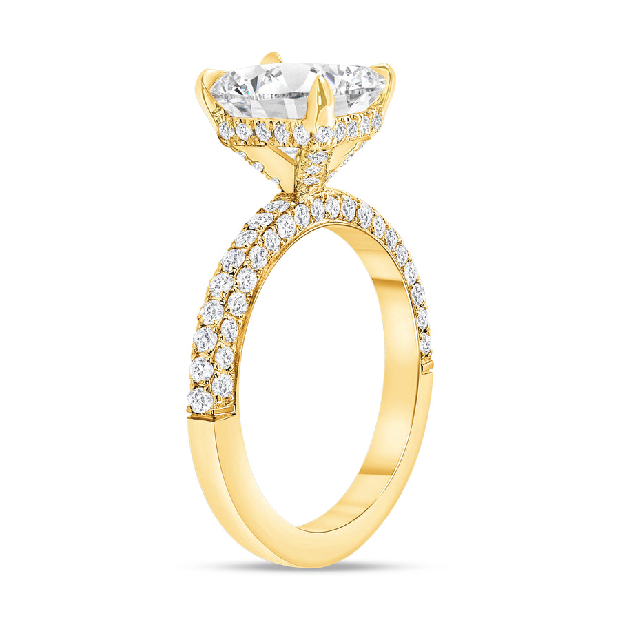 radiant cut diamond engagement ring yellow gold