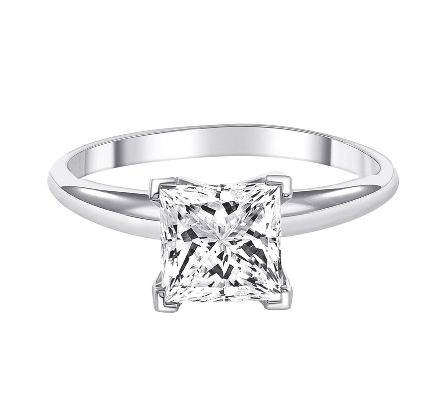 princess cut diamond solitaire engagement ring white gold