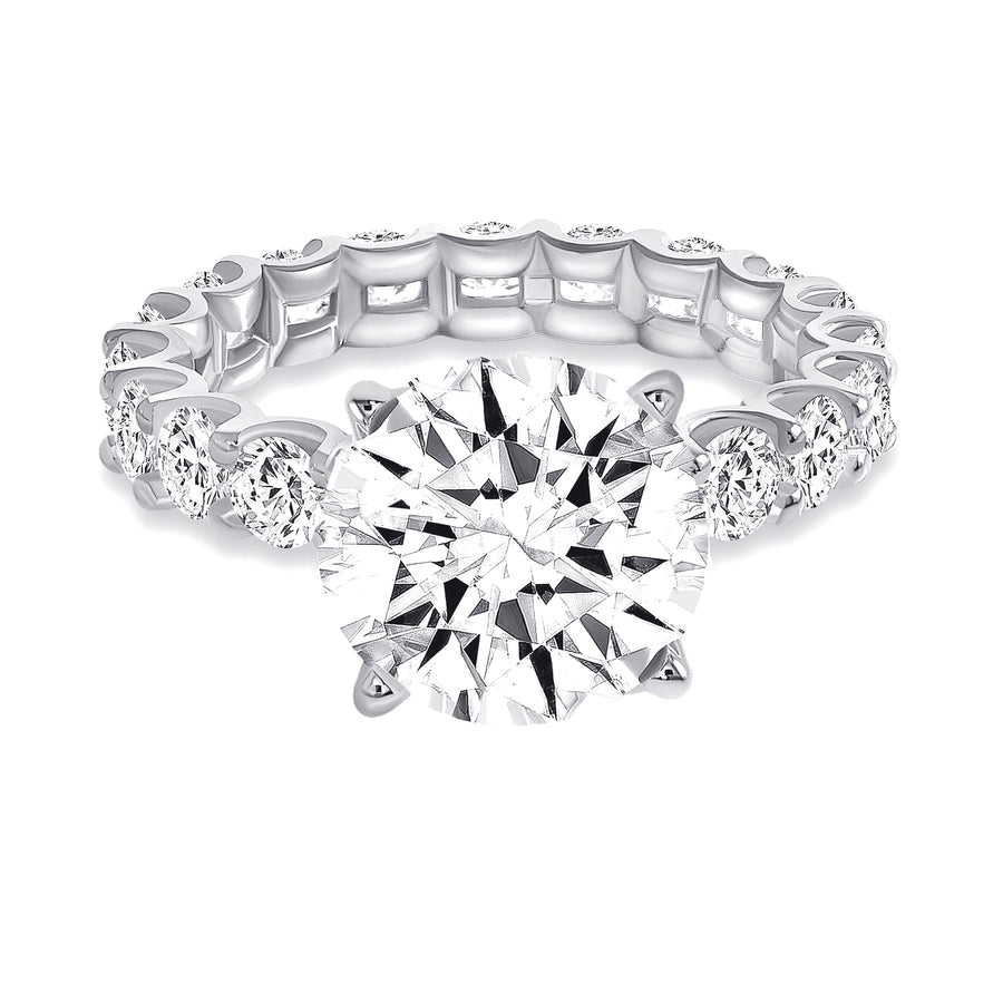 round diamond solitaire engagement ring white gold