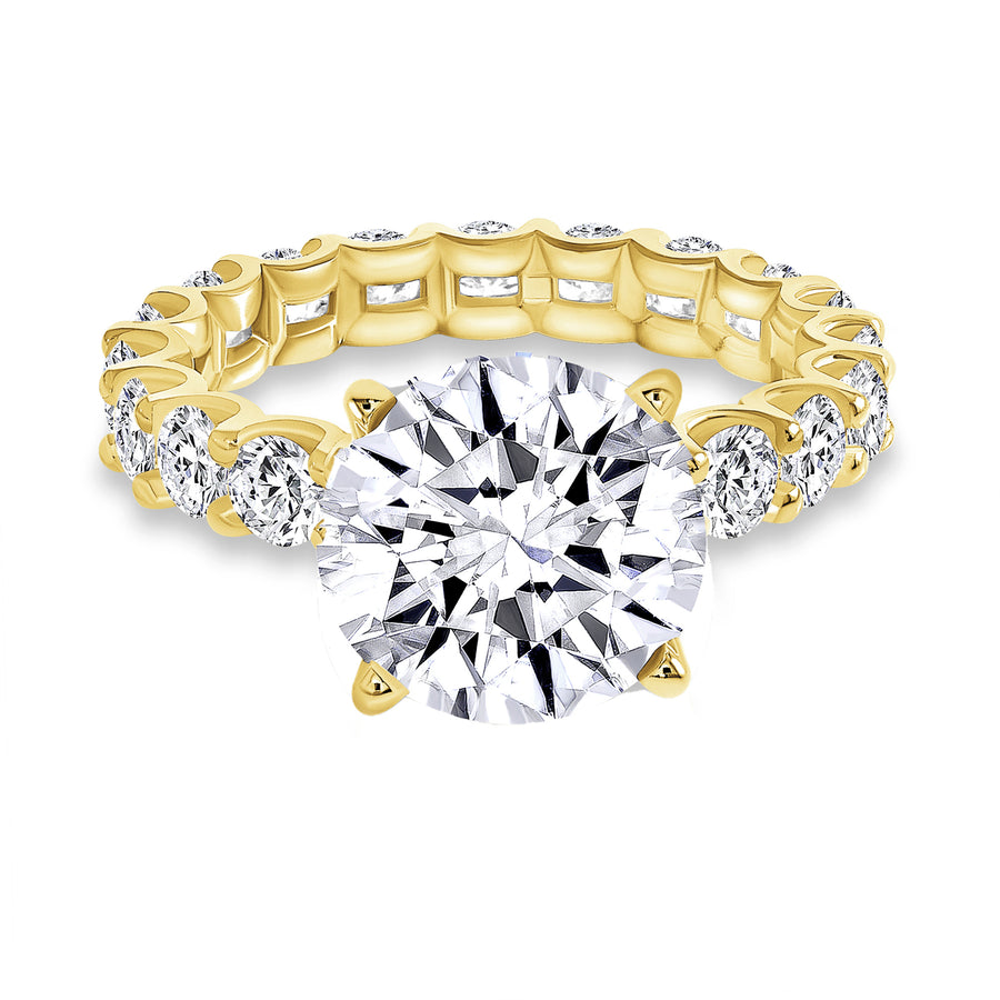 round diamond solitaire engagement ring yellow gold