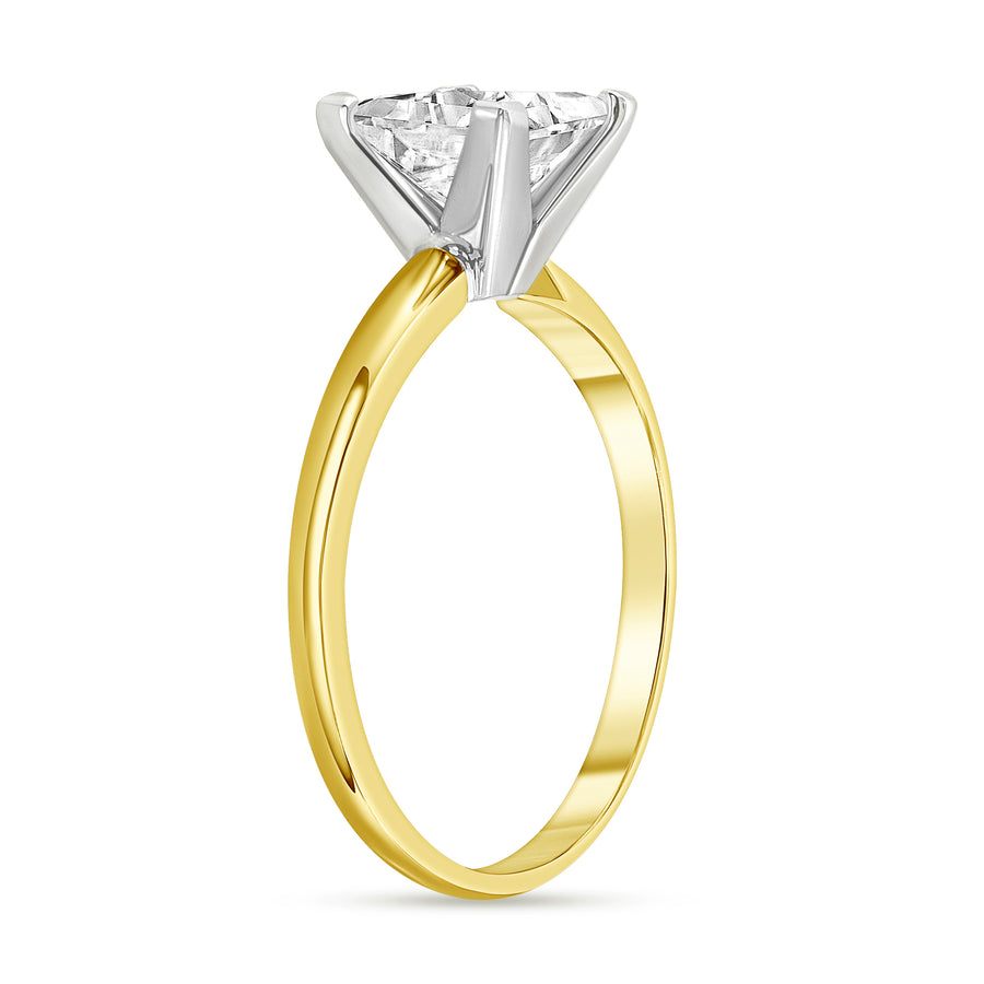 princess cut diamond solitaire engagement ring yellow gold