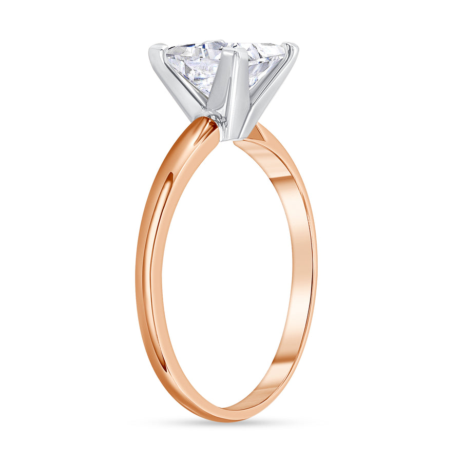 princess cut diamond solitaire engagement ring rose gold