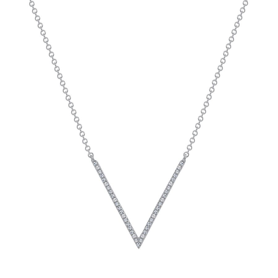 Diamond 'V" Shaped Necklace