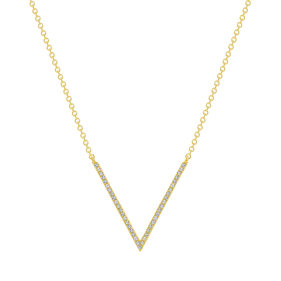 Diamond 'V" Shaped Necklace