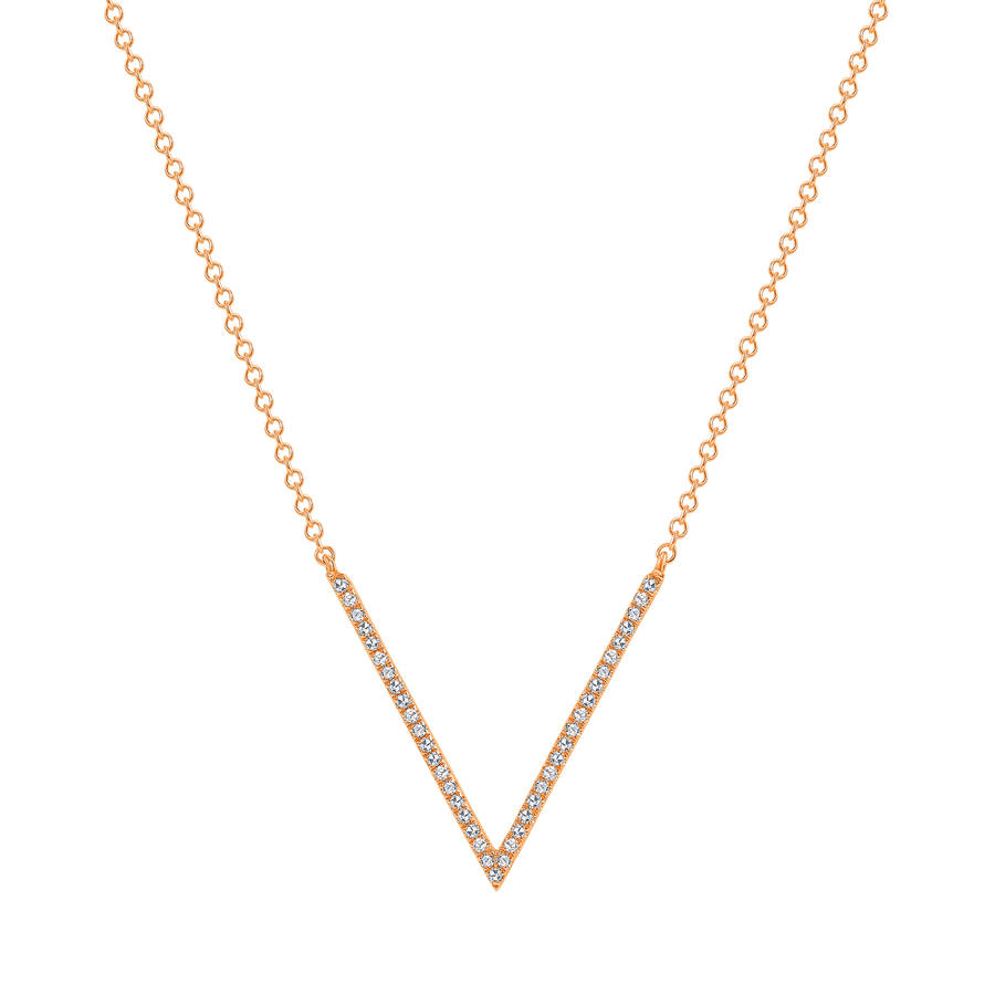 Diamond 'V" Shaped Necklace