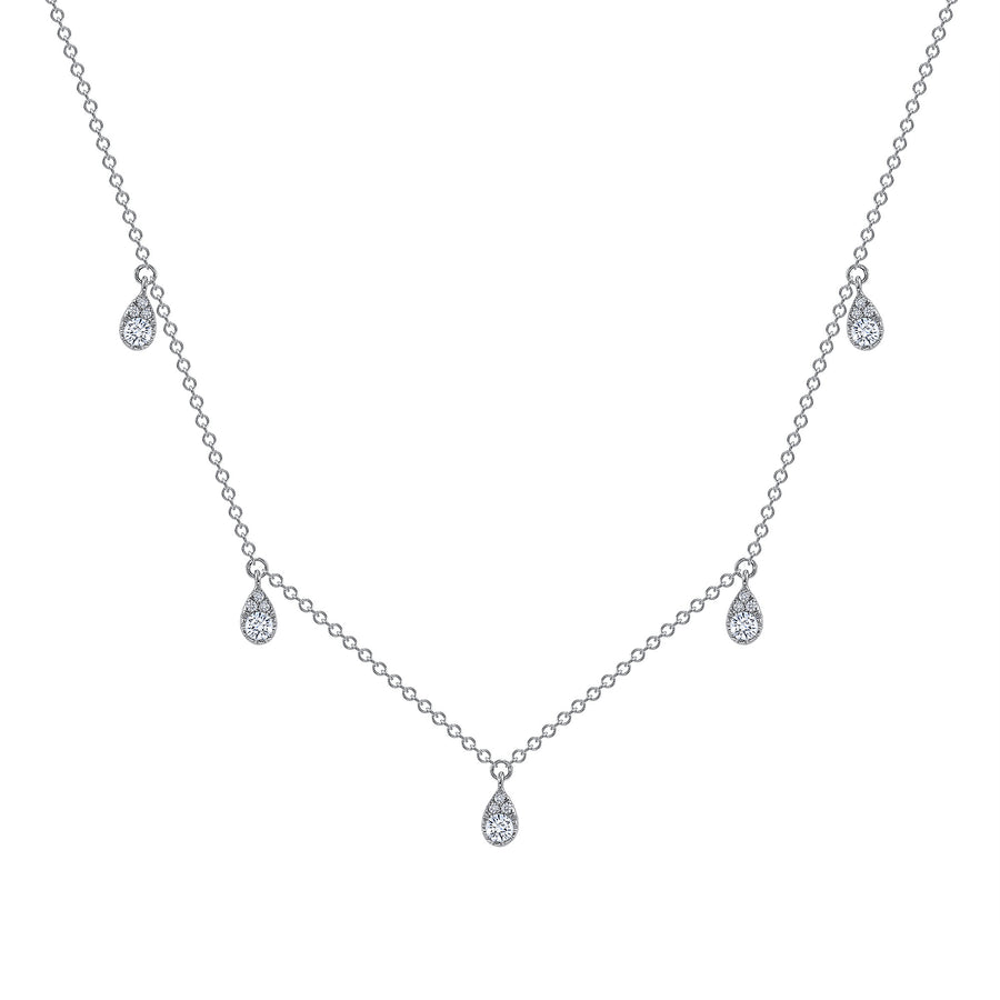 Diamond station necklace in rose gold | Diamond Collection Inc