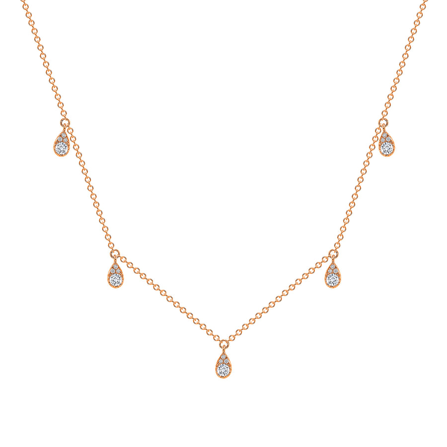 Diamond station necklace in white gold | Diamond Collection Inc