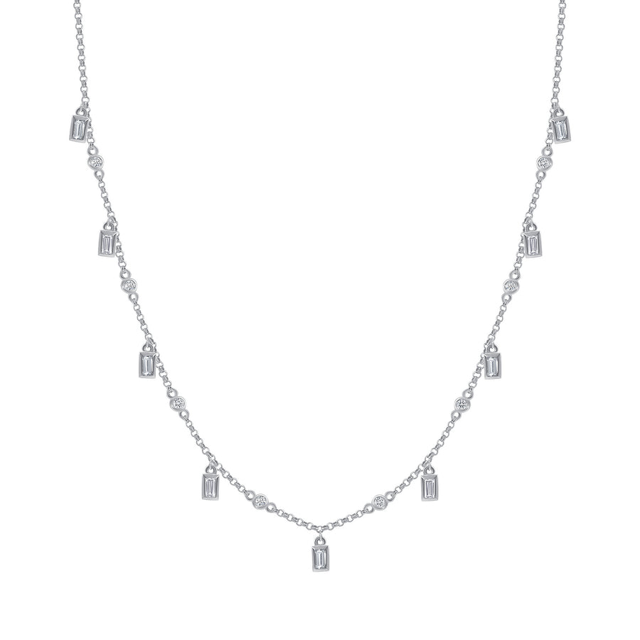 dangling diamond necklace white gold