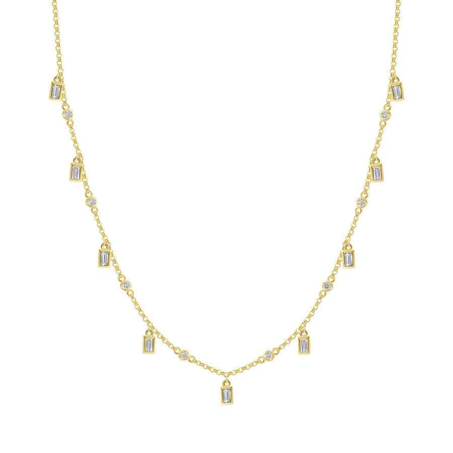 dangling diamond necklace gold