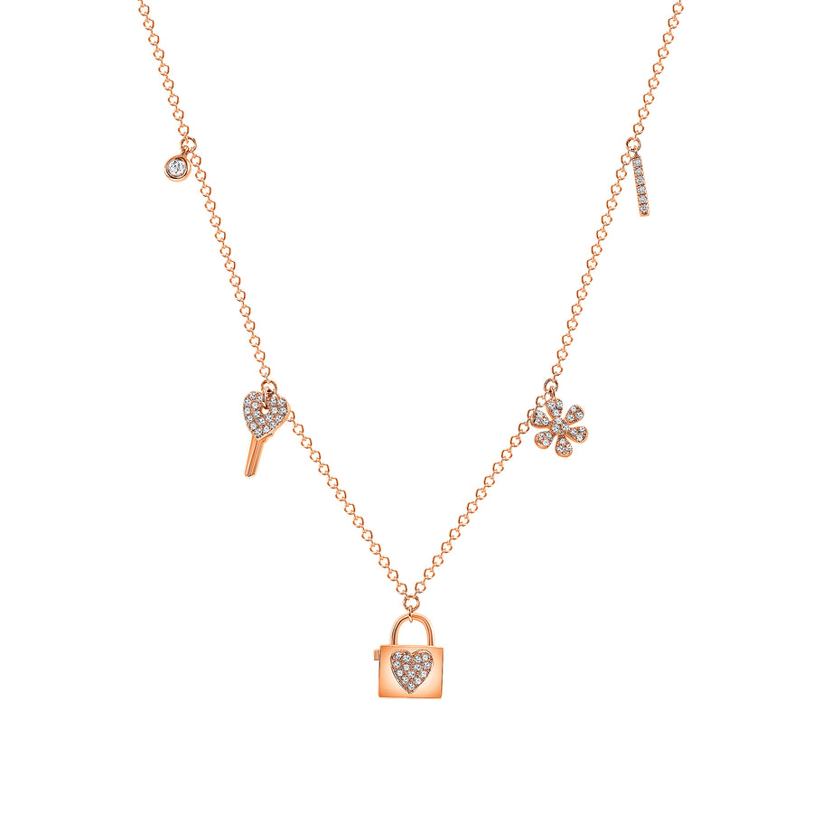 lock and key necklace rose gold