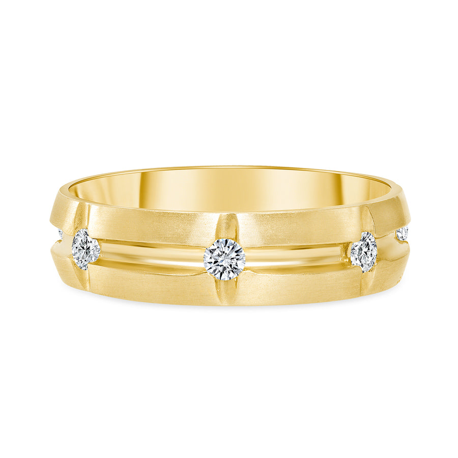 mens diamond band gold