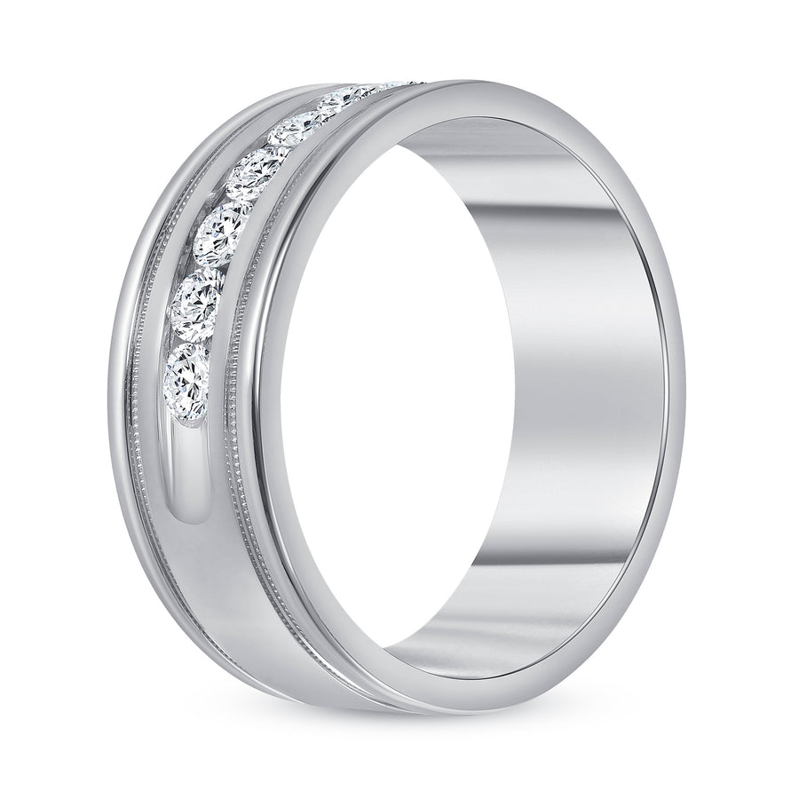 Channel diamond band white gold | Diamond Collection Inc