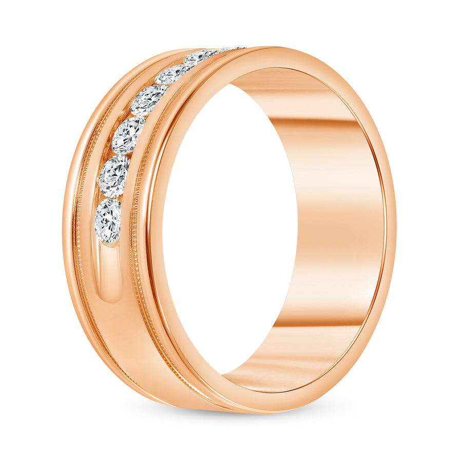 Channel diamond band rose gold | Diamond Collection Inc