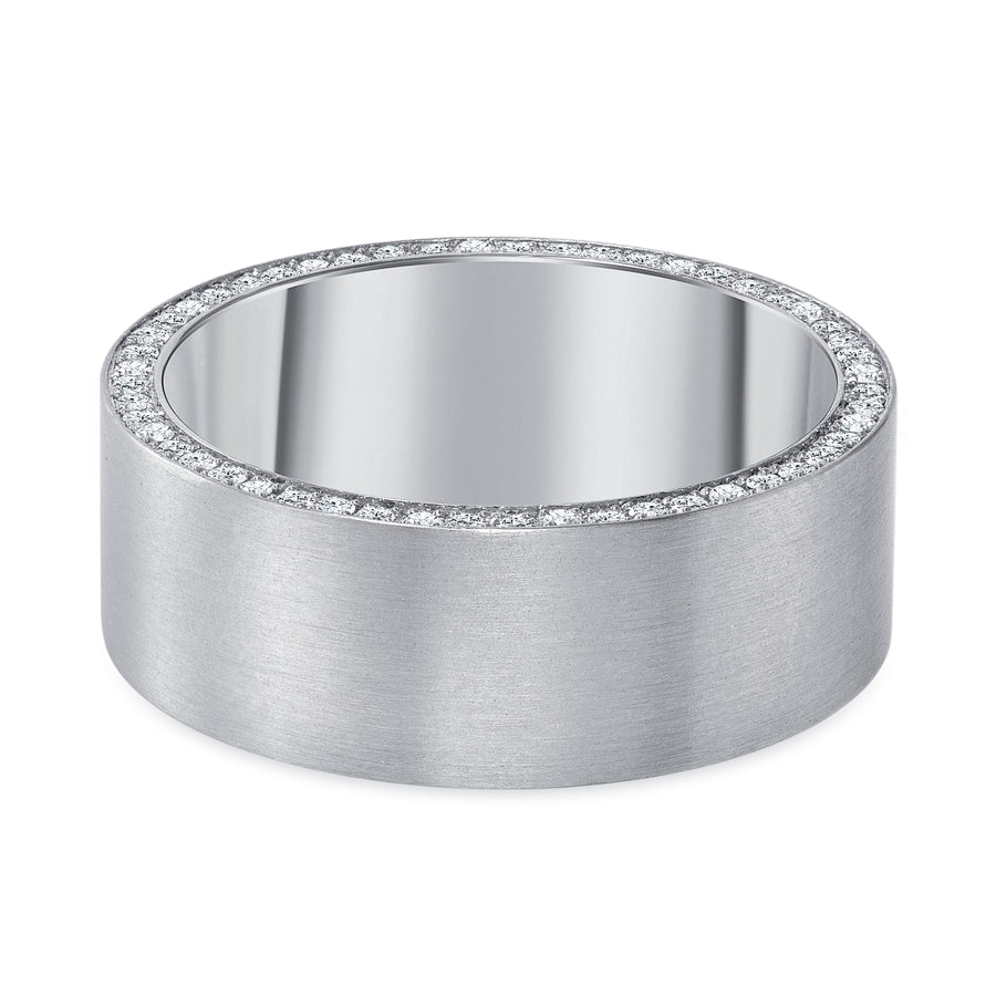 white gold plain diamond band