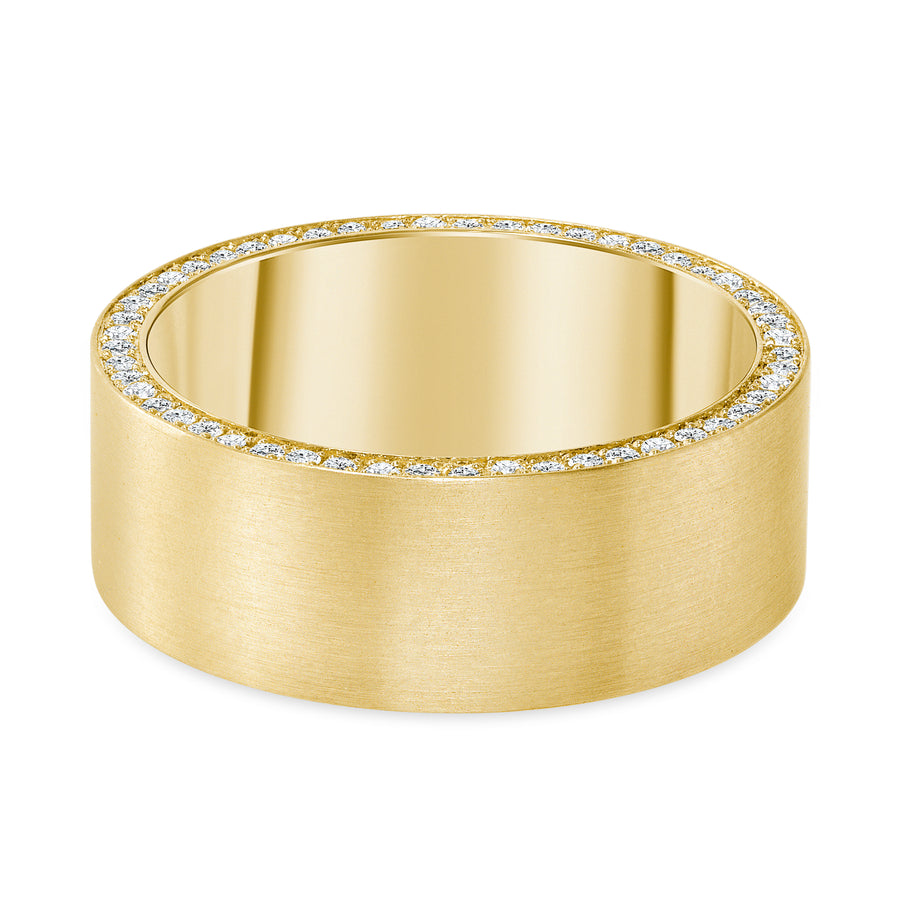gold plain diamond band