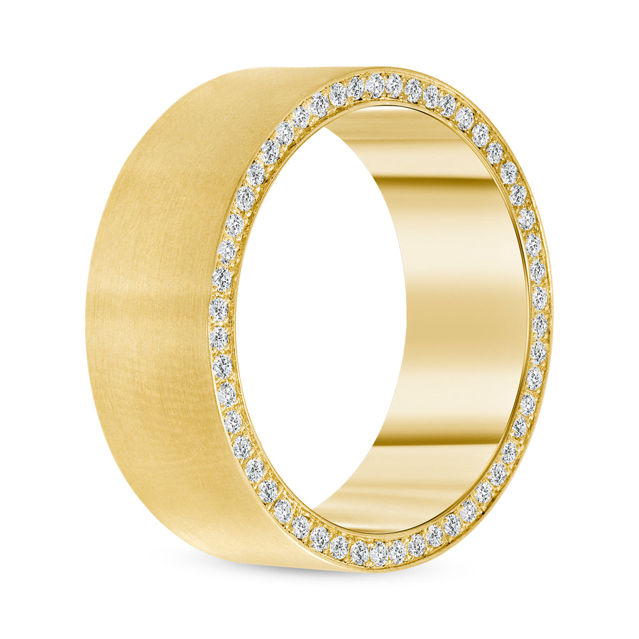 gold plain diamond band