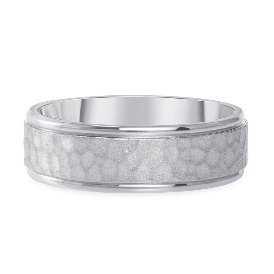 hammered gold wedding band white gold