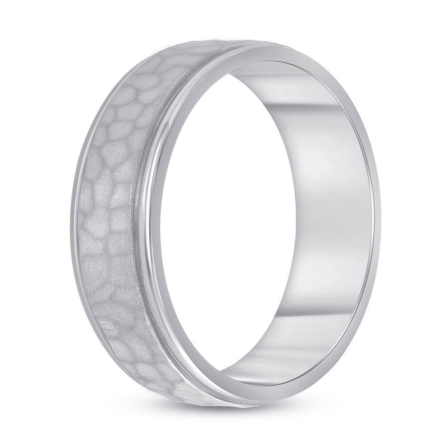 hammered gold wedding band white gold