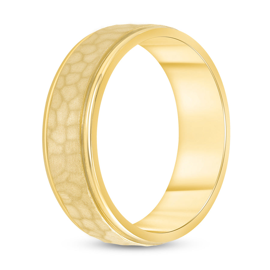 hammered gold wedding band gold