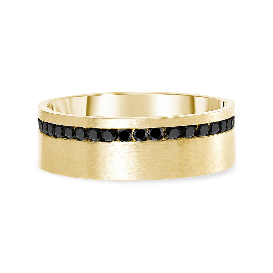 men's black diamond band gold