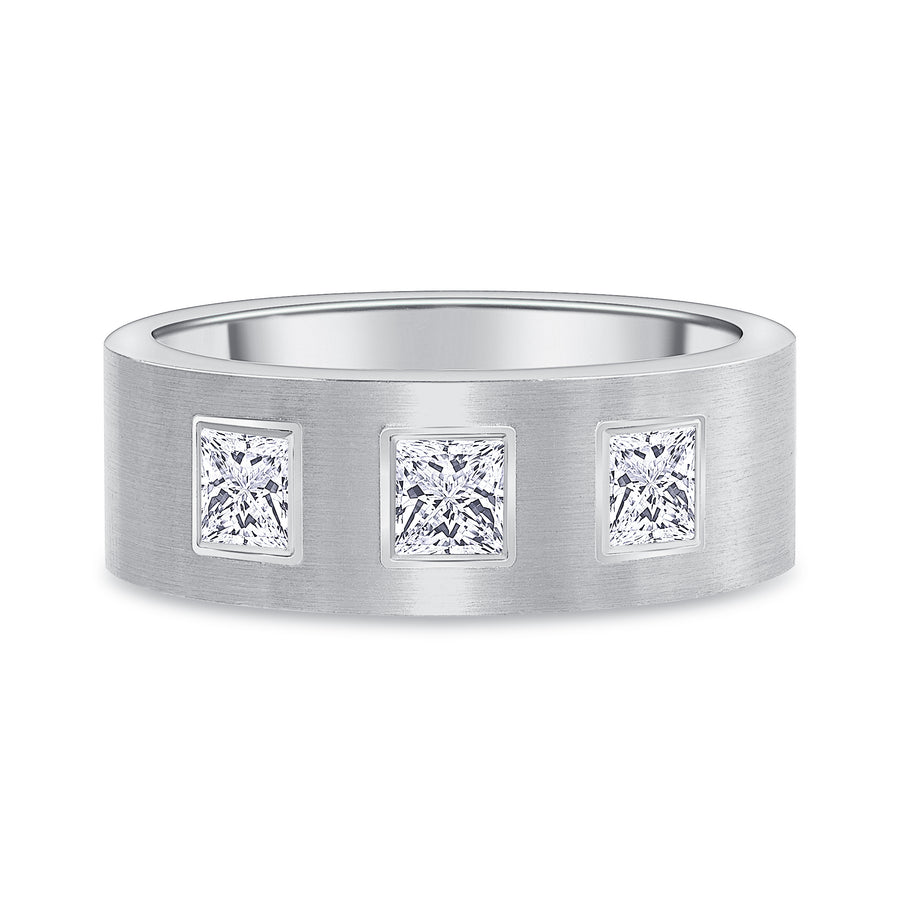 princess diamond band white gold