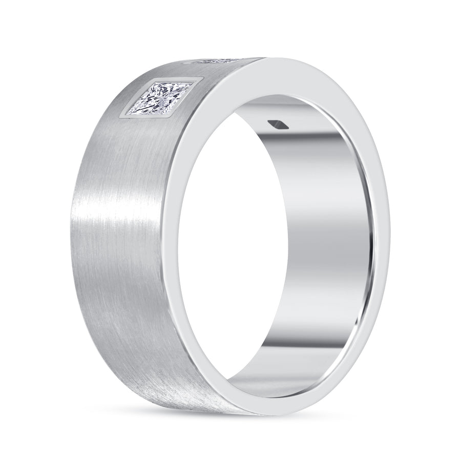 princess diamond band white gold