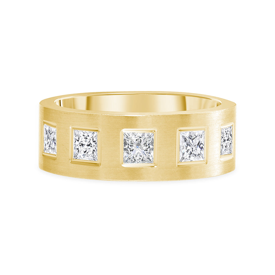 5 stone diamond band gold