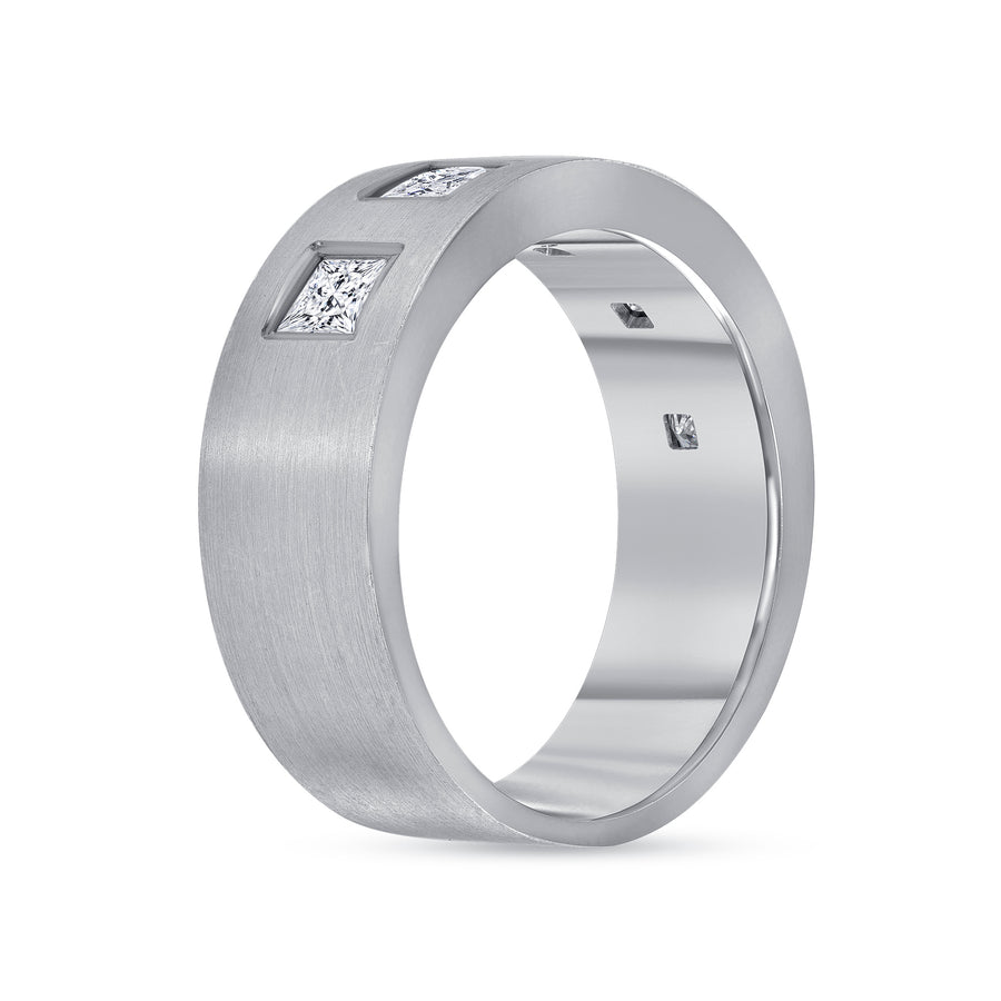 5 stone diamond band white gold