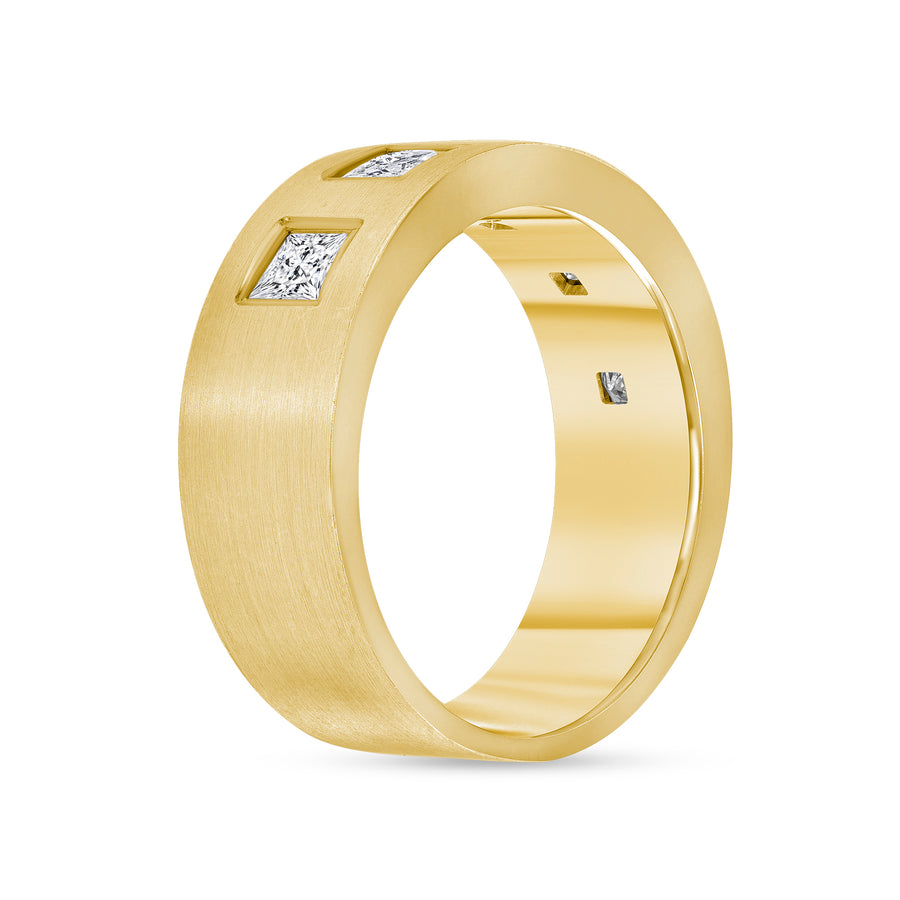5 stone diamond band gold
