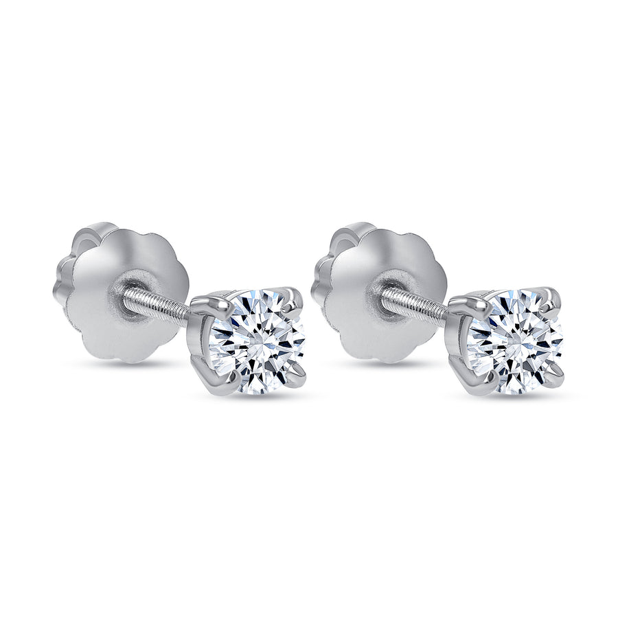 small white gold diamond stud earrings