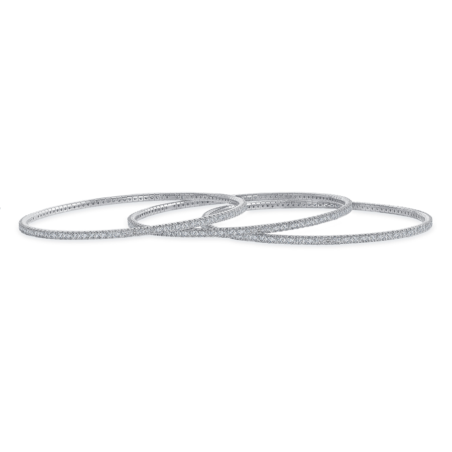 Thin Diamond Bangles in Rose Gold