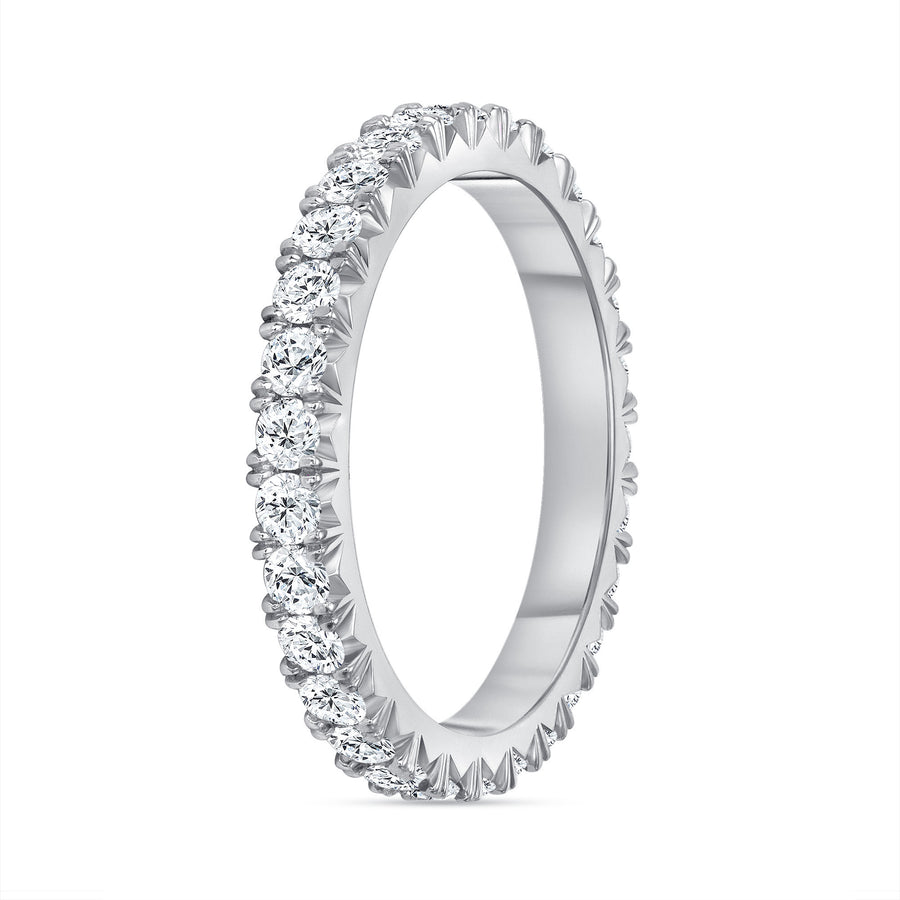 Round Diamond Twisted Link Rope Wedding Ring